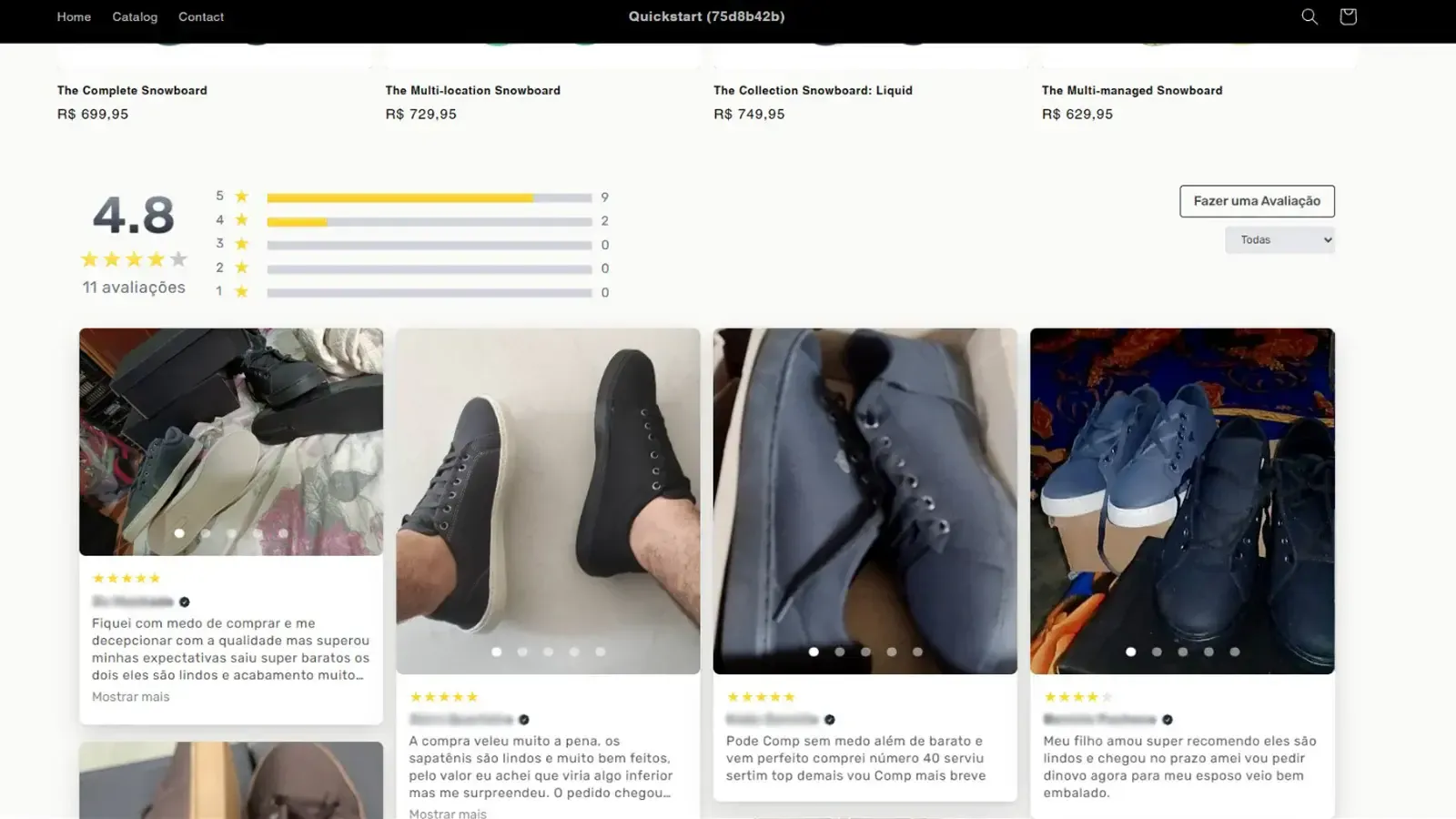 Editor de reviews do app