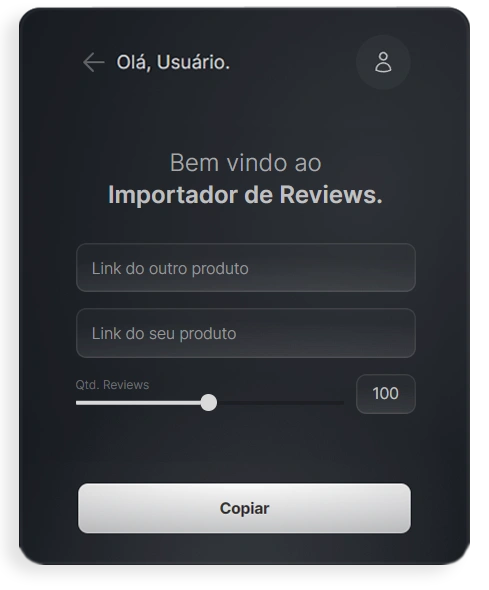 Painel do app BK Reviews